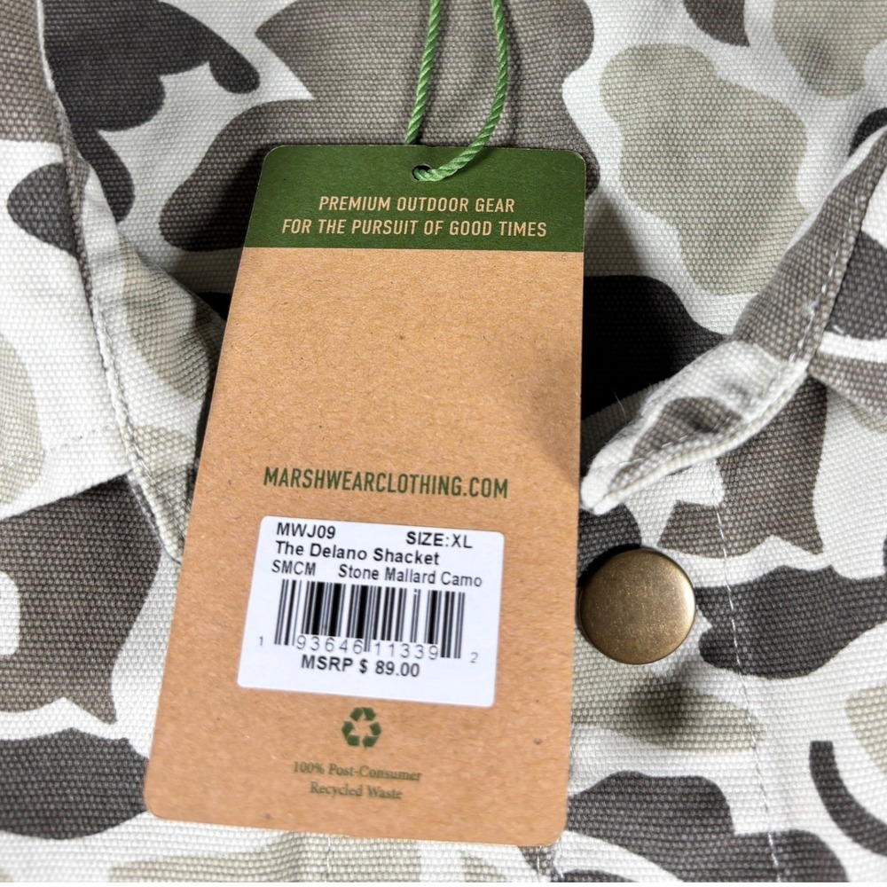 NWT Marsh Wear The Delano Shacket Mens XL Stone Mallard Camo Canvas Shirt Jacket - Picture 5 of 7